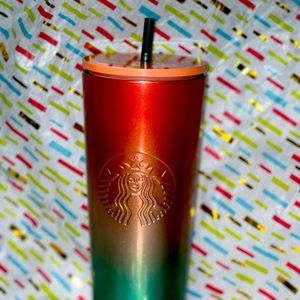 Ice Venti Starbucks Ombré Red to Green Tumbler